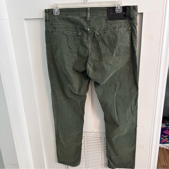 Jacob Cohen Bard Regular-Slim 5 Pocket Pants in Green Cotton Stretch - Picture 4 of 10